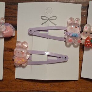 Set of 6 Bunny Hairclips